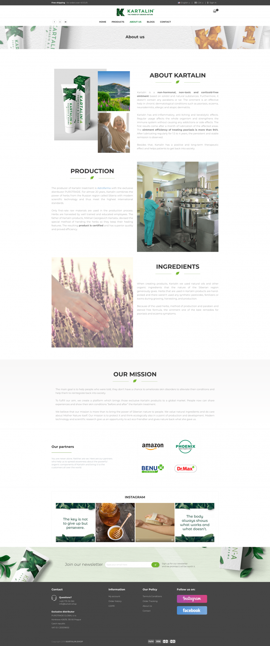 Kartalin Shop - home page