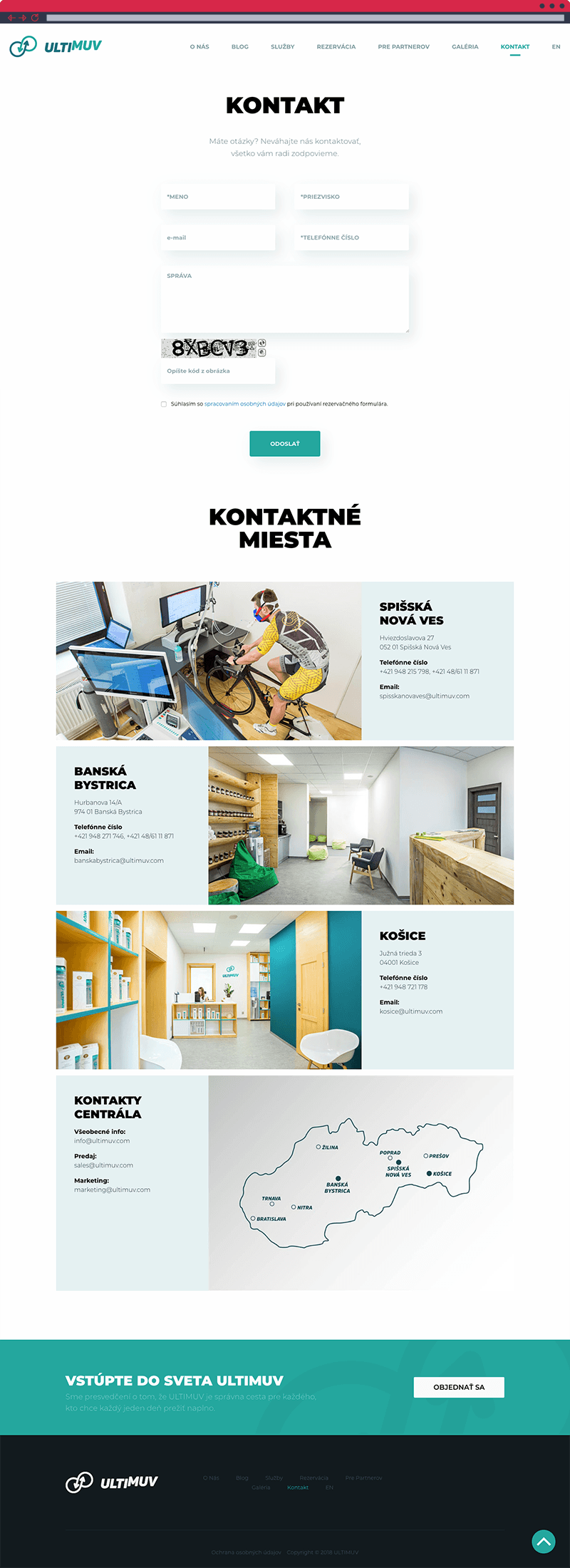 Ultimuv - stránka "Kontakt"