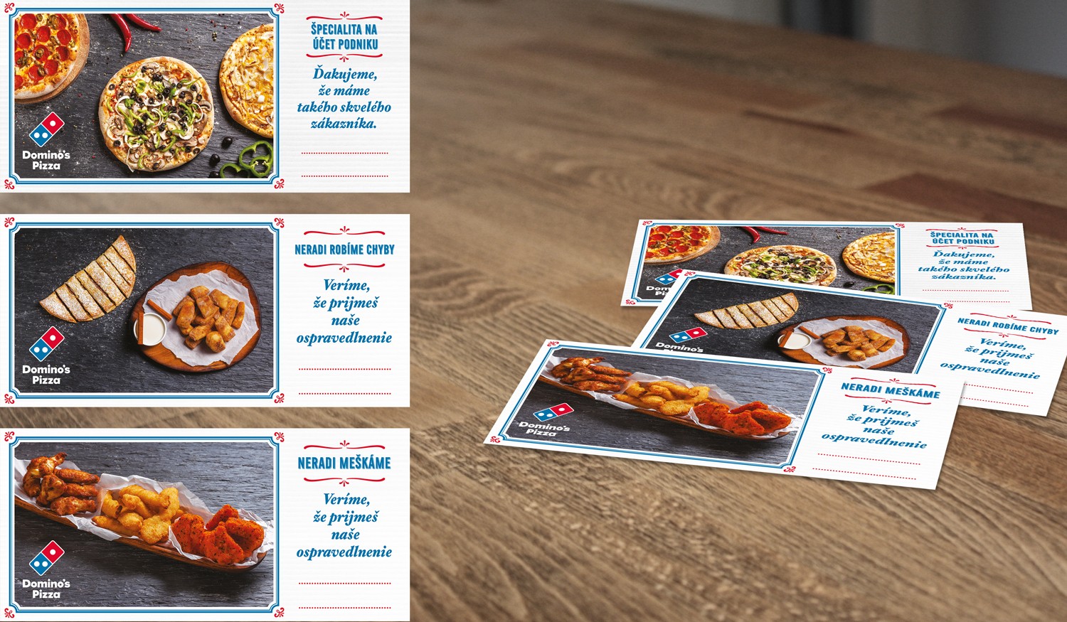 Domino's Pizza Sorry and Late cards